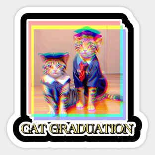 Cat Graduation Sticker